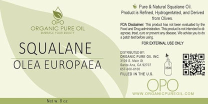 Squalane Oil - 8 oz - Pure, Natural, Plant-Derived, Non GMO, Refined, Squalene Alternative from Olive - Hydrating & Moisturizing Carrier Oil - Perfect for Skin Hair Body Face - Packaging May Vary