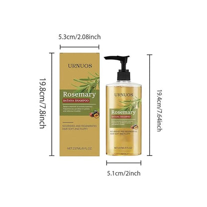 Rosemary and Batana Shampoo for Thicker Hair - Controls Oil and Dandruff,Promotes Hair Growth,Scalp Soothing Natural Ingredients,Voluminous Shine for All Hair Types (237ML)