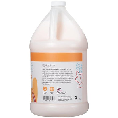 Ginger Lily Farms Botanicals Moisturizing Conditioner for Dry Hair, Coco Mango, 100% Vegan & Cruelty-Free, Coconut Mango Scent, 1 Gallon Refill (Pack of 4)