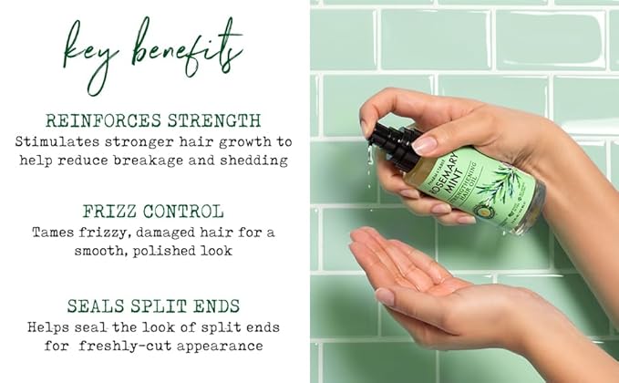 Rosemary & Mint Hair Oil - Infused with Biotin, Nourishes the Scalp, Helps Support Hair Growth, 100ml