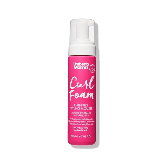 Umberto Giannini Curl Foam 7 fl Oz - Anti-Frizz Hair Styling Curl Mousse for 2a-4c Curly, Wavy & Coily Hair - Vegan & Cruelty-Free