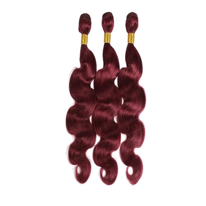 99j Bundles Burgundy Body Wave Bundles Human Hair Wine Red Brazilian Human Hair Extensions Weave Wet and Wavy Soft Silky for Woman 26 28 30 Inch