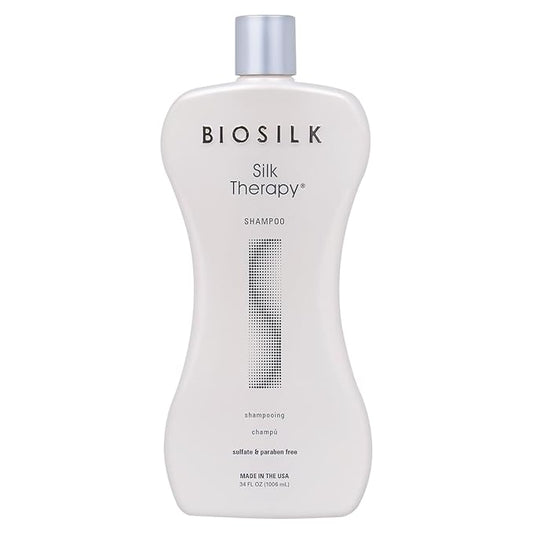 BioSilk Silk Therapy Shampoo, Gentle Hair Cleanser Delivers Healthy & Shiny Hair, Great For All Hair Types, Sulfate, Paraben, & Cruelty-Free, 34 Oz