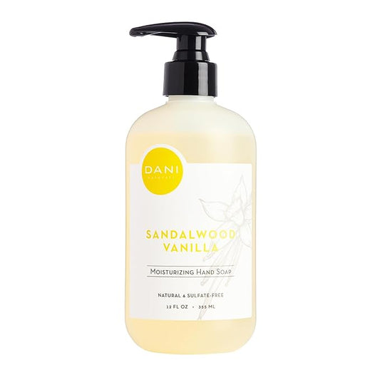 Naturals Moisturizing Hand Soap – Sandalwood Vanilla Scent, Hydrating, Sulfate-Free & Paraben-Free, 12 Oz Bottle with Pump, Gentle Cleansing for Dry Skin
