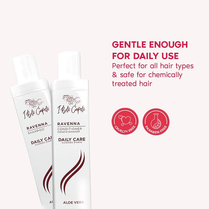 Ravenna Aloe Vera Shampoo & Conditioner Set – Sulfate & Paraben-Free, Deep Moisture, Breakage Reduction for Dry, Damaged & All Hair Types, 2×300ml (10.1 fl oz each)
