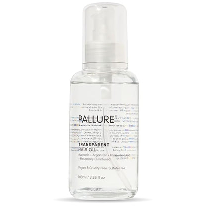 Transparent Hair Oil Treatment, To Support Thicker, Voluminous, Fuller Looking Hair, Infused with Hyaluronic Acid, Biotin, Avocado and Rosemary Oil (3.4 Fl Oz)