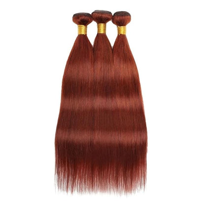 Red Brown Straight Bundles Color 33 Straight Bundles 8a Grade Brazilian Human Hair Wet and Wavy Soft Silky for Black Women 8 10 12 Inch