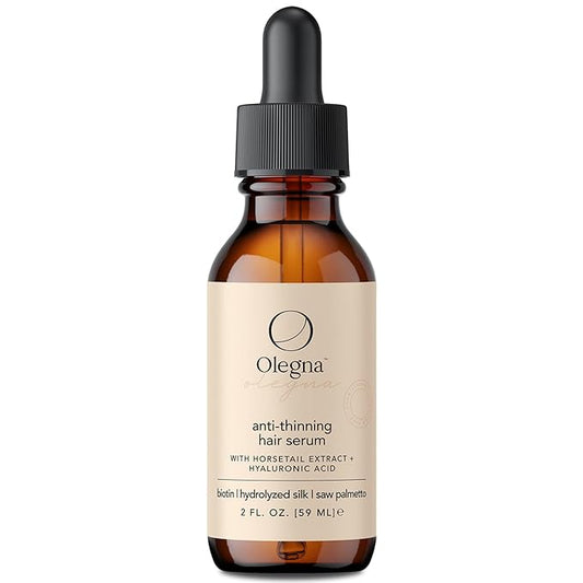 Olegna Biotin Hair Growth Oil for Women - Hair Serum for Frizzy and Damaged Hair - Prevents Hair Loss & Breakage - With Vitamin D & E + Hyaluronic Acid - 2oz