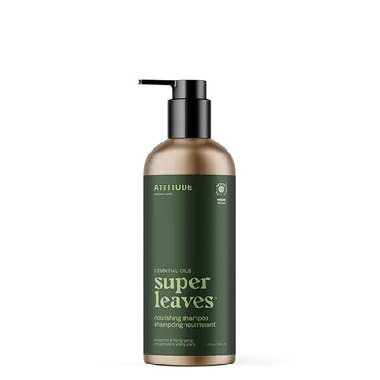 ATTITUDE Nourishing Shampoo, Bergamot & Ylang Ylang, EWG Verified with Essential Oils, Vegan & Plant-Based, Aluminum Bottle, Moisturizing Hair Care for Dry Hair, 16 Fl Oz