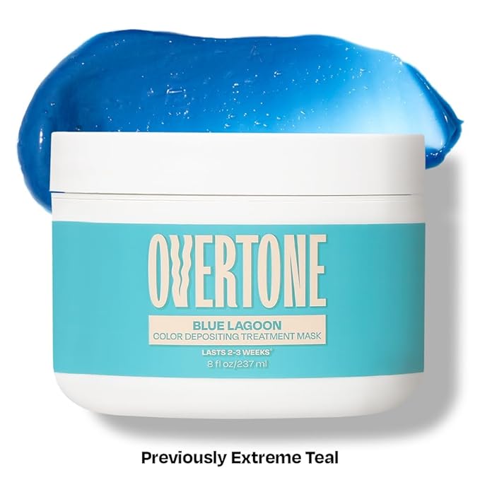 Overtone Color Depositing Semi-Permanent Hair Dye Conditioner - 8 oz For Natural & Color-Treated Hair, Moisturizing Shea Butter & Coconut Oil - Vegan & Cruelty-Free, Extreme Teal