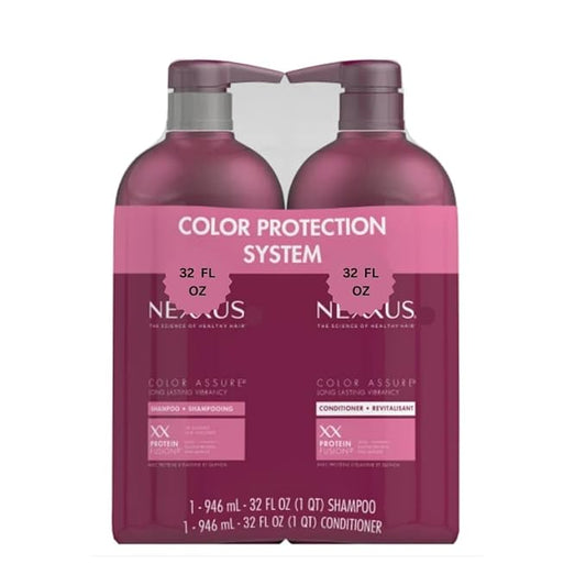 NEXUS' Color Assure Shampoo and Conditioner, Sulfate-Free, Long-Lasting Color Protection & Vibrant Shine, 32 Fluid Ounce (Pack of 2)