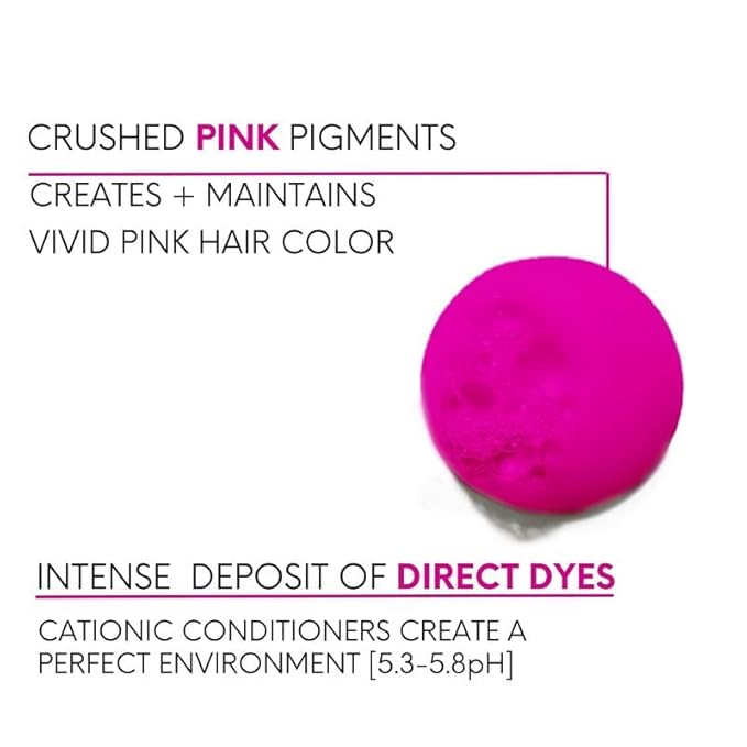 Watercolors by Tressa INTENSE 3-in-1 Color Depositing Shampoo, Semi Permanent Hair Color, Hair Dye Shampoo for Curly, Dry, and Normal Hair, 8 fl oz - PINK