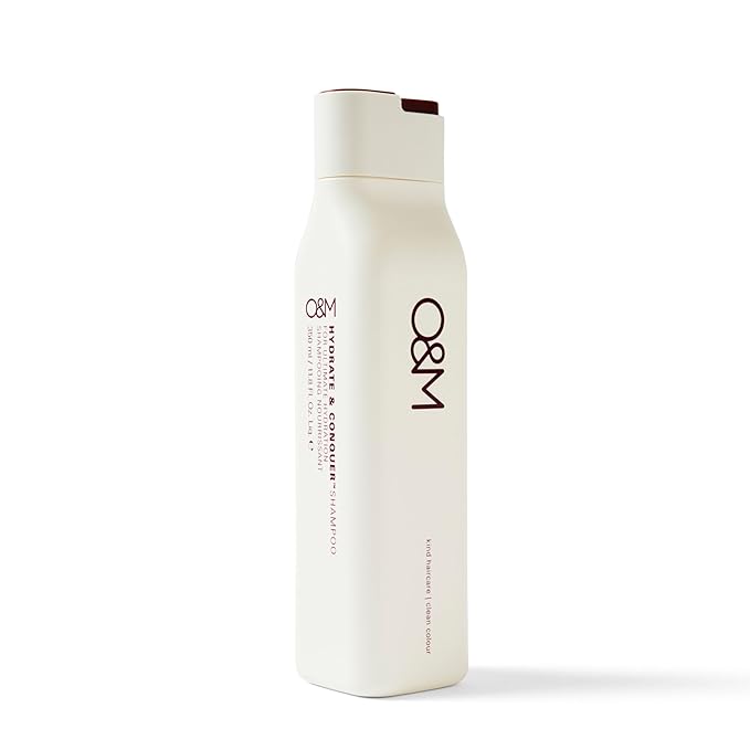 O&M Hydrate & Conquer Vegan Moisturizing Shampoo For Women + Men, Dry, Damaged, Colored Hair, Organic Coconut Oil, Vitamin A, B, C & E, Amino Acids, Paraben/Sulfate-Free, Made in Australia, 350ml