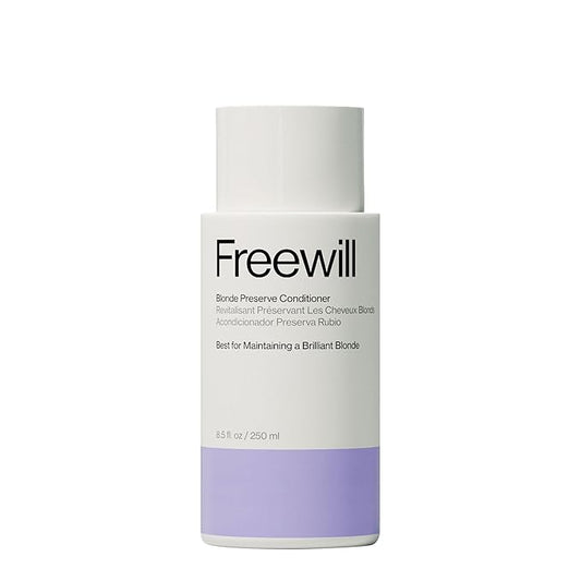 Freewill Blonde Preserve Purple Conditioner, Sulfate-Free Toning Conditioner for Blonde Hair, Neutralizes Brassiness, Enhances Natural & Color-Treated Hair, Boosts Shine, 8.5 oz