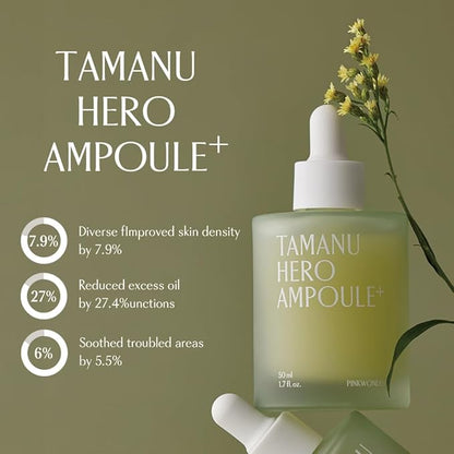 PINKWONDER Tamanu Hero Ampoule⁺ 1.69oz (50ml), 50,000ppm Tamanu Oil for Soothing