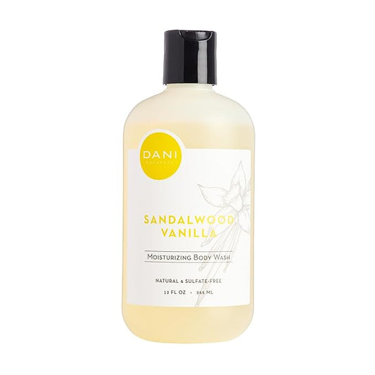 Naturals Body Wash - Warm Sandalwood Vanilla Scent with Organic Aloe Vera & Natural Glycerin - Sulfate & Paraben-Free Shower Gel - For Men & Women - 12 oz - Vegan & Cruelty-Free