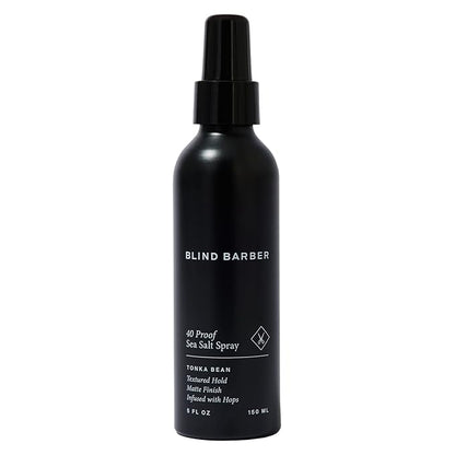 Blind Barber 40 Proof Sea Salt Spray for Men -  Salt Water Hair Spray for Volume & Texture - Water-Based Matte Finish with Light-Medium Hold - Enhances Beach Waves & Body - Tonka Bean Scent (5  Fl oz)