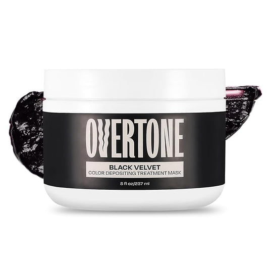 Overtone Color Depositing Semi-Permanent Hair Dye Conditioner - 8 oz For Natural & Color-Treated Hair, Moisturizing Shea Butter & Coconut Oil - Vegan & Cruelty-Free, Rich Velvet is now Black Velvet