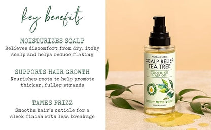 Tea Tree Hair Oil for Itchy Scalp - Infused With Tea Tree Oil, Mint, Vitamin E, and Jojoba Oil, 100ml