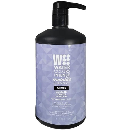 Watercolors Intense Metallic Color Depositing Sulfate & Paraben Free Shampoo, Maintains & Enhances Haircolor - Silver 33.8 oz