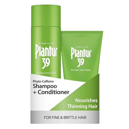 Plantur 39 Fine and Brittle Hair Shampoo and Conditioner Bundle I Promotes Natural Hair Growth I Phyto-Caffeine Formula I Shampoo (8.45 Oz) and Conditioner (5.07 Oz)