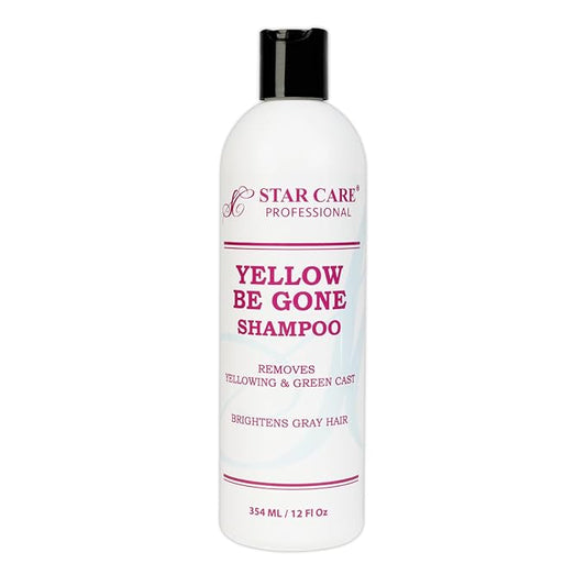 Yellow Be Gone Shampoo 12oz/354ml (1 Pack) Clarifying Brassiness Neutralizer for Bleached, Blonde, Gray & Highlighted Hair, Restores Shine & Cool Tones, Purple Toning Formula