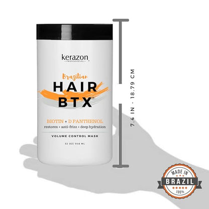KERAZON Brazilian Hair BTX Treatment mask 32oz 946ml provides repair for damaged, dry, smoothing. New packaging, original formula. Salon size