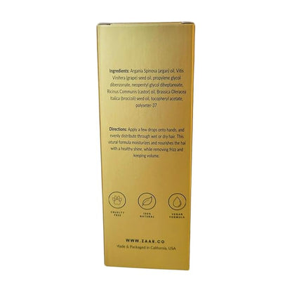 Zaar Natural Argan Oil, Argan Oil for Hair, Smooth & Shine Hair Polisher, Argan Oil of Morocco for Anti Frizz Control, Hair Growth