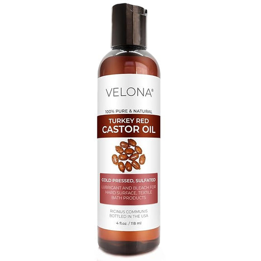 velona Castor Oil Turkey Red 4 fl oz | 100% Pure and Natural Carrier Oil | Cold Pressed | Hair, Body and Skin Care | Use Today - Enjoy Results