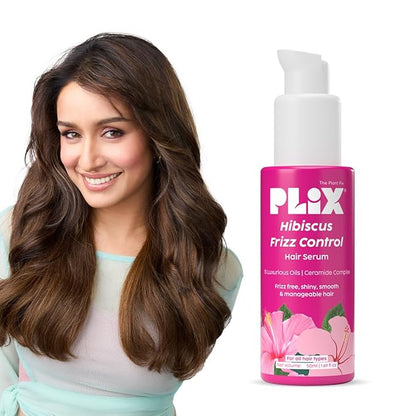 Hibiscus Frizz Control Hair Serum | Protects & Smoothes, Dry, Flyaway & Frizzy Hair, With 13 Nourishing Oils | 3x Strength with Fiberhance | 50ml