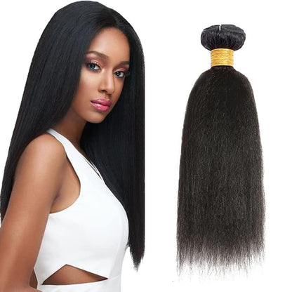 Color #1B Kinky Straight Bundles Natural Black Bundles Human Hair #1B Bundles Brazilian 8A Virgin Hair 1 Bundle 18 Inch Natural Black Yaki Straight Bundles Natural Color Kinky Straight Bundles
