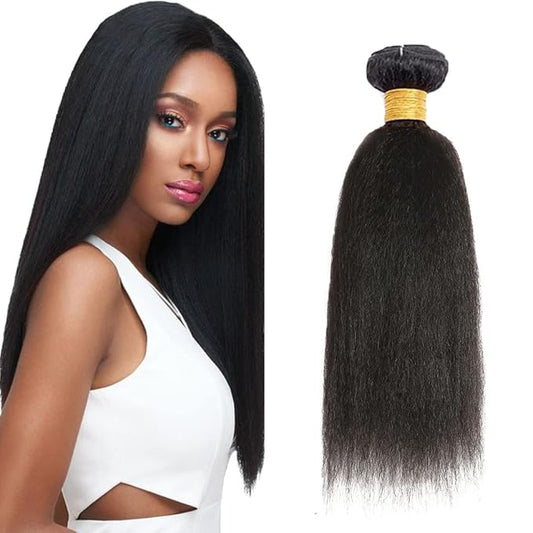 Color #1B Kinky Straight Bundles Natural Black Bundles Human Hair #1B Bundles Brazilian 8A Virgin Hair 1 Bundle 18 Inch Natural Black Yaki Straight Bundles Natural Color Kinky Straight Bundles