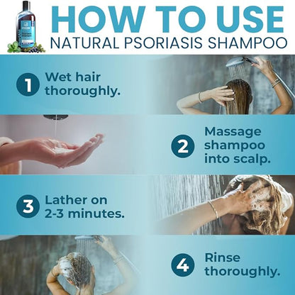 NEW 2025 Psoriasis Shampoo with Salicylic Acid | 13.5 fl. oz | New Formula with Peat and Menthol for itchy, flaky and red scalp.