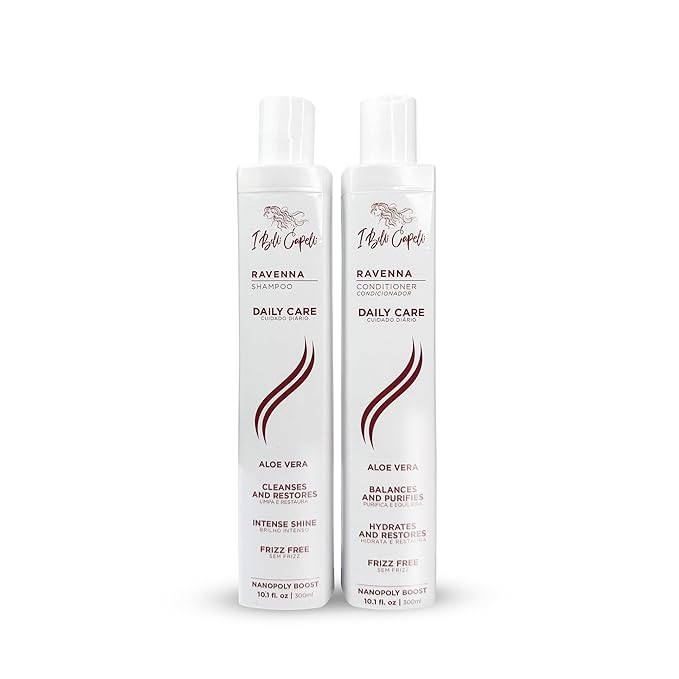 Ravenna Aloe Vera Shampoo & Conditioner Set – Sulfate & Paraben-Free, Deep Moisture, Breakage Reduction for Dry, Damaged & All Hair Types, 2×300ml (10.1 fl oz each)