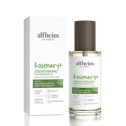 Rosemary+ Pre-Wash Hair Treatment Oil | Botanical Blend with Castor & Grape Seed Oils | Scalp Nourishment & Hair Protection | Lightweight, Non-Greasy | For Dry Scalp, Thinning Hair & Breakage | 100ml