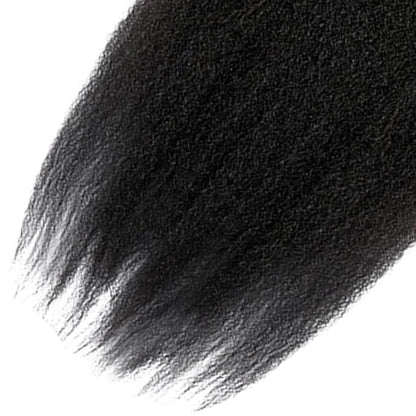 Kinky Straight Human Hair Bundles Natural Black Yaki Straight Bundles Hair Extensions 22 24 26 Inch Grade 8A Brazilian Virgin Remy Hair 3 Bundles Double Weft Real Color 1B Hair Weave