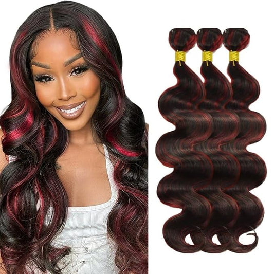 34 34 34 Inch 99j Human Hair Bundles Highlight Body Wave Bundles Brazilian Unprocessed Virgin Remy Hair Extensions Double Weft Real 99j Hair Weave 300g