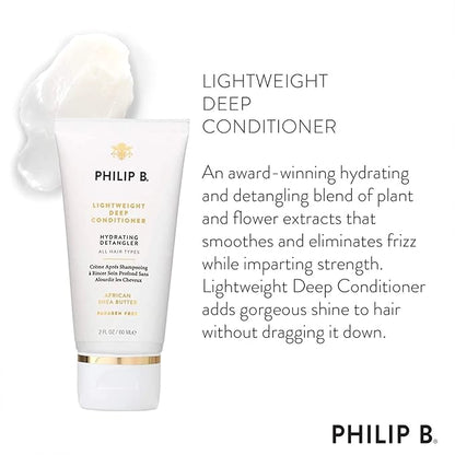 PHILIP B Lightweight Deep Conditioner, 2 fl. oz. (60 ml) - Hydrating Detangler, Adds Moisture, Shine and Smoothness, For All Hair Types