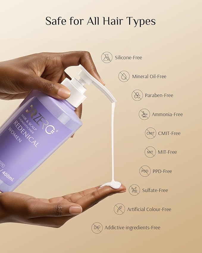 DR ZERO Hair Growth Conditioner for Women, Japanese Hair Care, 13.5 oz, Volumize Thickening, Hydrate Damaged Hair and Scalp, Sulfate & Silicone-Free, Redensyl® Combine Nano-Tech Improves Thinning