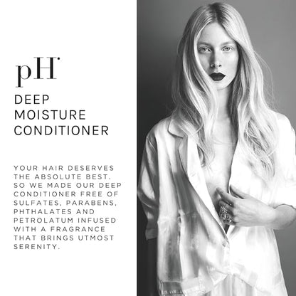 pH PURE HAIR Deep Moisture Conditioner - Intense Hydration for Dry, Damaged Hair - Deep Conditioning Treatment with Kokum Nut Butter & Rose Extract for Frizz-Free, Soft, Smooth Hair - 33.8 Oz