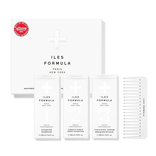 ILES FORMULA Signature Collection Deep Repair Shampoo & Conditioner w/Finishing Serum Blow Dry Cream for Dry, Damaged, Frizzy Hair - Hydrating Hair Care for Less Breakage & Healthy Hair Growth