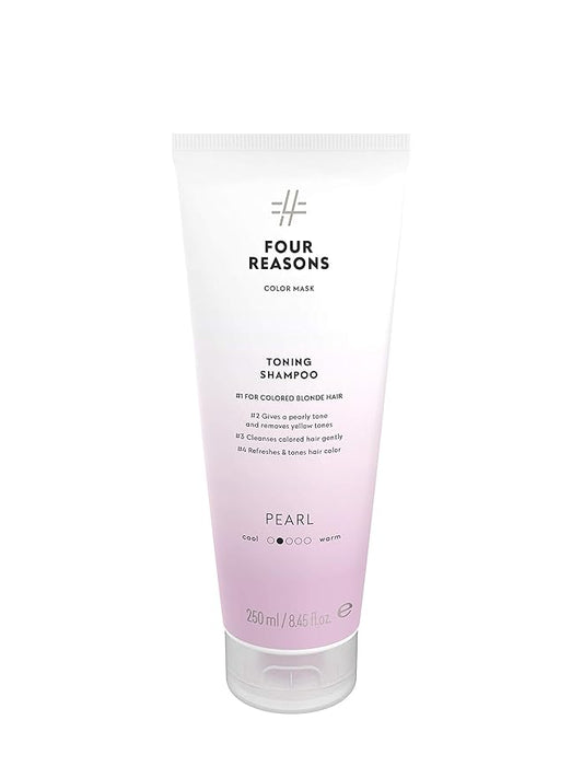 FOUR REASONS Pearl Blonde Hair Toner & Color Depositing Shampoo - Sulfate Free, Vegan, Color Treated Hair, 8.45 Fl Oz (Pearl)