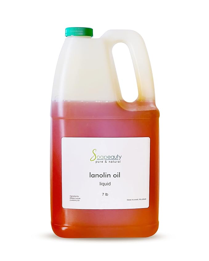 LANOLIN OIL Cold Pressed Unrefined | 100% Natural Available in Bulk | Carrier for Essential Oils, Face, Skin, Hair Moisturizer, Soap Making | (7 lb)