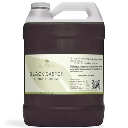 Black Castor Oil of Jamaica - 32 oz - Pure, Unrefined, Cold Pressed, Smoky scent, Non-GMO, Free of any Chemicals, Fillers, & Additives - Virgin Oil for Skin, Hair, Nails, Body, Arms, Legs & More