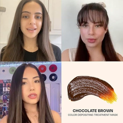 Overtone Color Depositing Semi-Permanent Hair Dye Conditioner - 8 oz For Natural & Color-Treated Hair, Moisturizing Shea Butter & Coconut Oil - Vegan & Cruelty-Free, Chocolate Brown