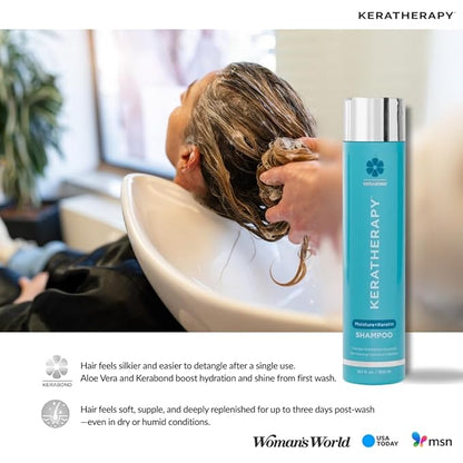 Keratherapy Keratin Infused Moisture Shampoo, 10.1 fl. oz., 300 ml - Anti Frizz Moisture Shampoo for Oily Scalp and Dry Ends - Kerabond Technology, Aloe Vera, & Willow Bark
