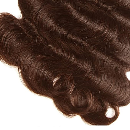 #4 Brown Bundles Human Hair Body Wave Bundles 24 26 28 Inch Human Hair Weave 3 Bundle Unprocessed Brazilian Virgin Hair Dark Brown Body Wave Human Hair Extensions 50 Grams/Bundle