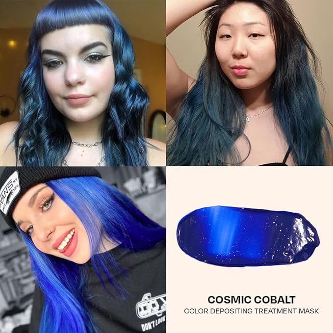 Overtone Color Depositing Semi-Permanent Hair Dye Conditioner - 8 oz For Natural & Color-Treated Hair, Moisturizing Shea Butter & Coconut Oil - Vegan & Cruelty-Free, Extreme Blue