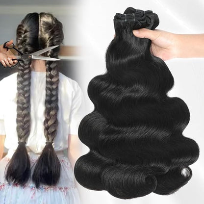 Raw Bundles Human Hair Body Wave Bundles, 16A Raw Hair Bundles Burmese Hair Bundles, 3 Years Service Life, Keep Texture Silky Soft Tangle-Free after Multiple Washes (14 16 18 inch)