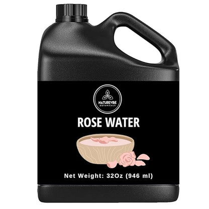 Naturevibe Botanicals Pure Rose Water Toner 32 oz – Hydrating Facial Mist & Hair Spray | 100% Natural, Alcohol-Free Skin Care & Makeup Setting Spray | Great for Skin Care and Hair Care